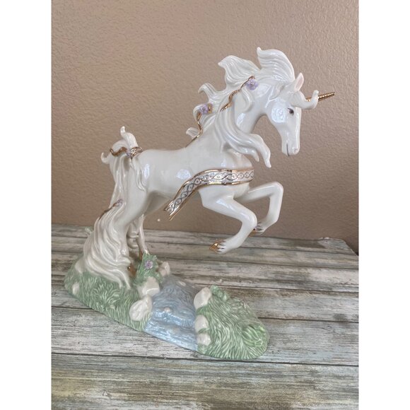 Lenox Other - Lenox Leap of the Unicorn Figurine 2005 Fine Ivory China Fantasy Statue